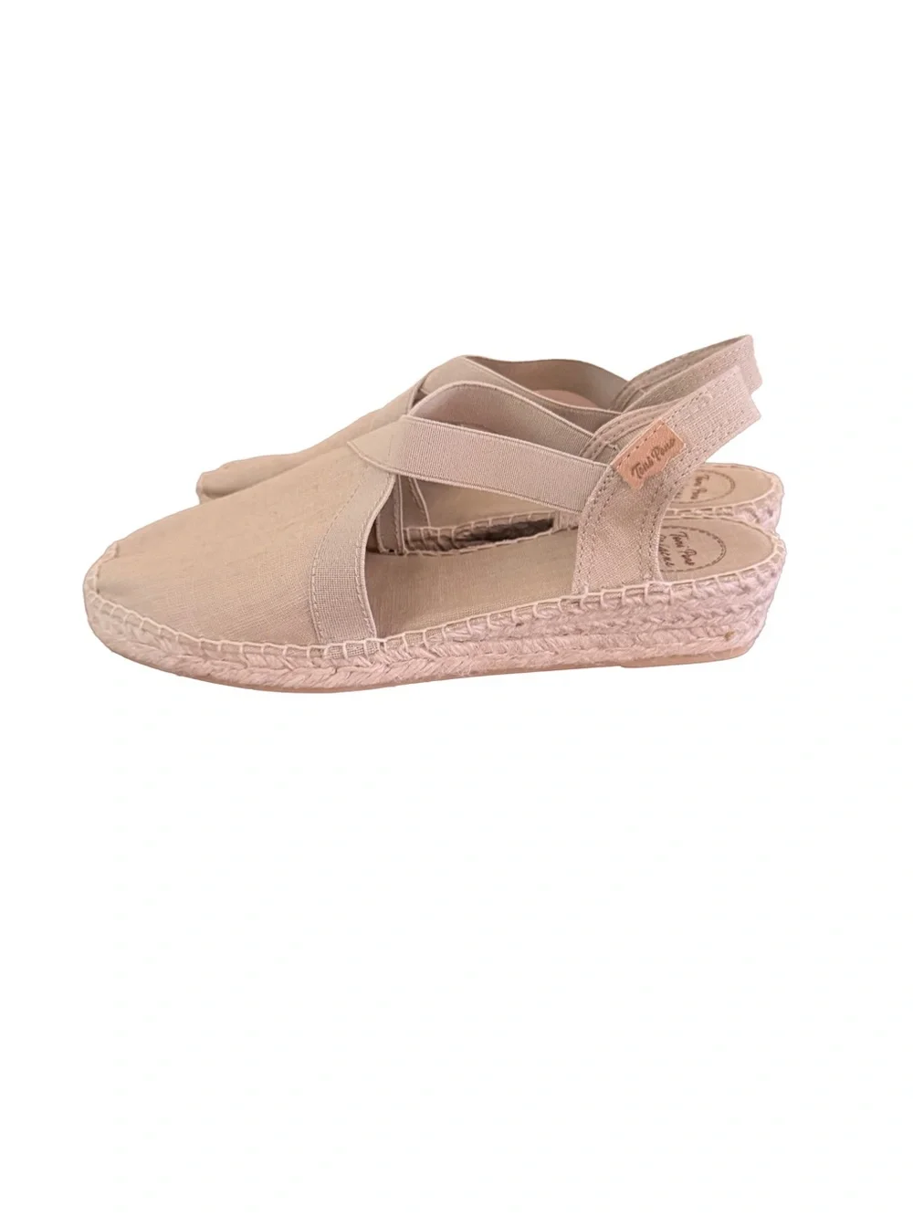 Toni Pons Verona Wedge Espadrille in Stone Fabric